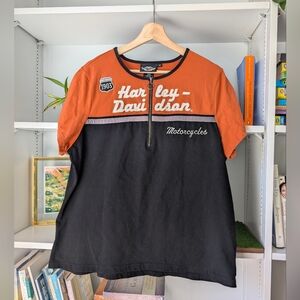 Vintage Harley-Davidson Women's Top Embroidered Zipper Size 1X Y2K Bikercore